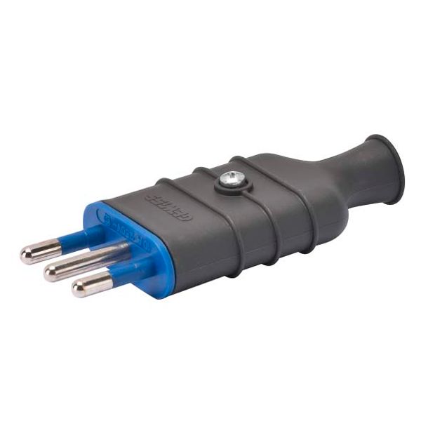 PORTABLE PLUG - STRAIGHT - ITALIAN STANDARD - 2P+E 10A 250V ac - TYPE S11 - SLATE image 2