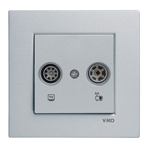 Novella-Trenda Silver TV-Radio Socket Terminated image 1