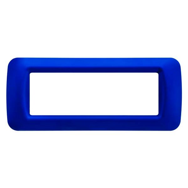 TOP SYSTEM PLATE - IN TECHNOPOLYMER GLOSS FINISHING - 6 GANG - JAZZ BLUE - SYSTEM image 2