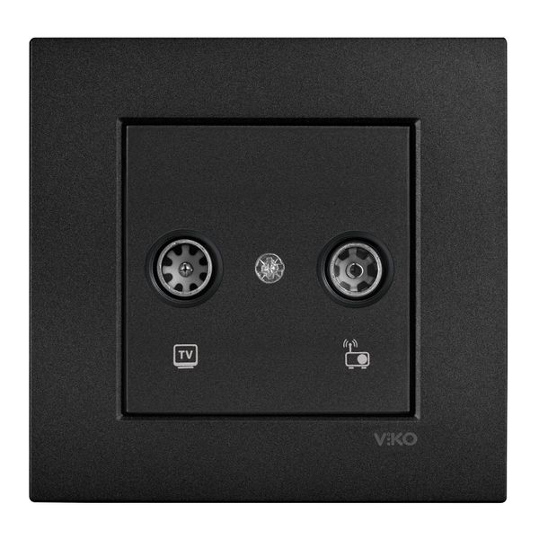 Novella-Trenda Black TV-Radio Socket Transitive (7-12-dB) image 1