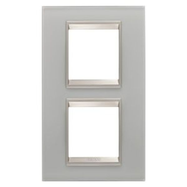 LUX INTERNATIONAL PLATE - IN GLASS - 2+2 MODULES VERTICAL - NATURAL REFLECTION - INNER FRAME MATT LIGHT BRONZE - CHORUSMART image 1