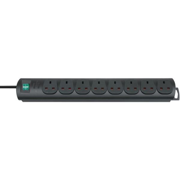 Primera-Line extension lead 8-way black 2m H05VV-F 3G1,25 *GB* image 1