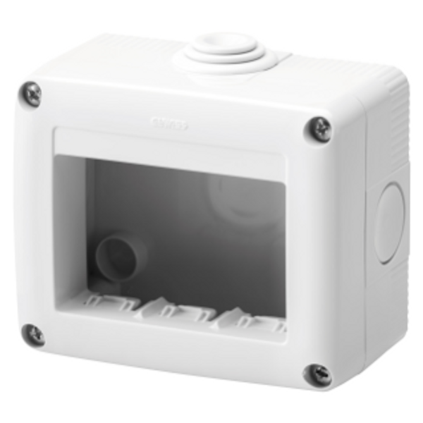 PROTECTED ENCLOSURE FOR SYSTEM DEVICES -  3 GANG - RAL 7035 GREY - IP40 image 1