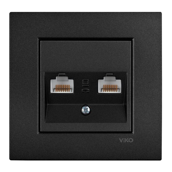 Novella-Trenda Black Data+Numerical Phone Socket (CAT6+CAT3) image 1