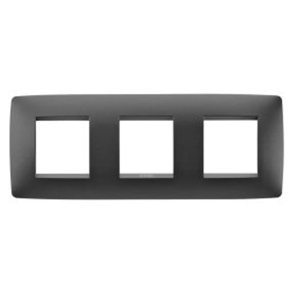 ONE INTERNATIONAL PLATE - PAINTED TECHNOPOLYMER - 2+2+2 MODULES HORIZONTAL - SATIN BLACK - CHORUSMART image 1