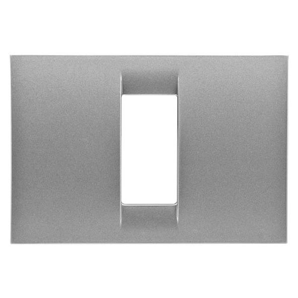 VIRNA PLATE - IN TECHNOPOLYMER GLOSS FINISHING - 1 GANG - METALLIC TITANIUM - SYSTEM image 2