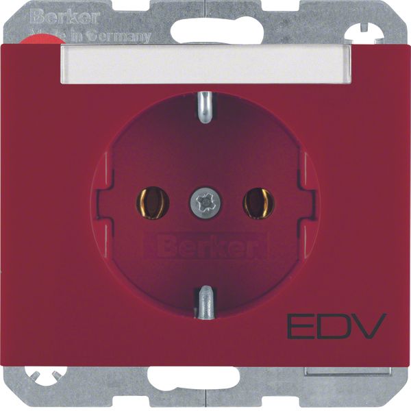 SCHUKO soc. out. "EDV" imprint, K.1, red glossy image 1