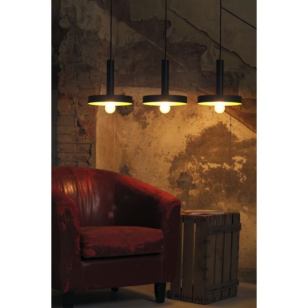 WHIZZ BLACK/SATIN GOLD PENDANT LAMP E27 60W 3L image 2