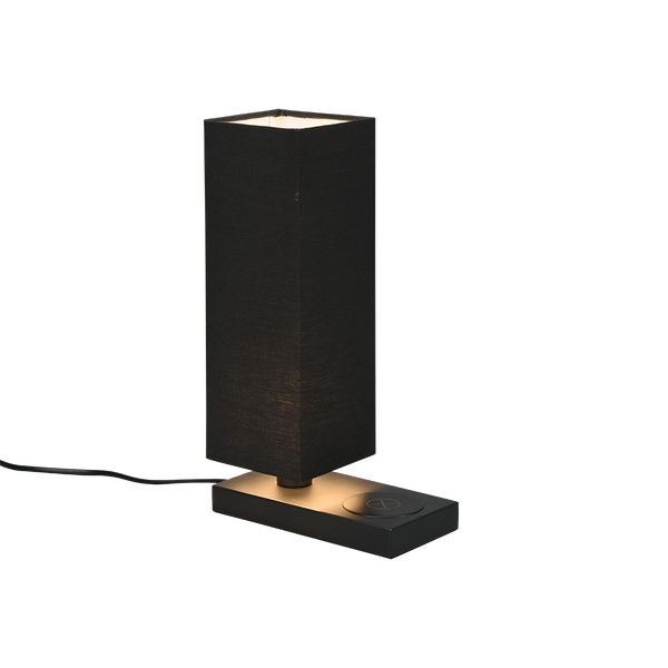 Haley table lamp E14 black with charging station image 1