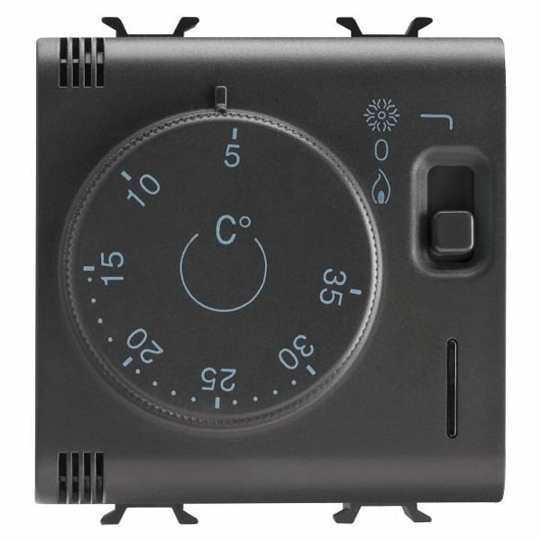 THERMOSTAT - 230V ac 50/60Hz - 2 MODULES - SATIN BLACK - CHORUSMART image 2