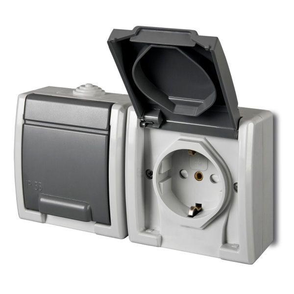 AQUANT SOCKET 2x2P+Z SCHUKO HORIZONTAL image 2