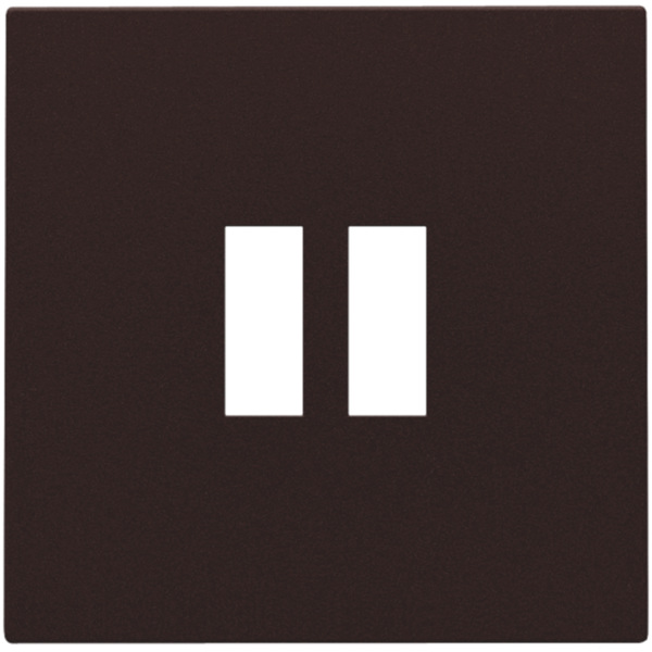 Finishing set for dual USB-A charger, dark brown coated image 2