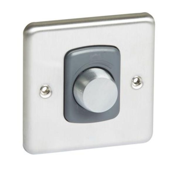 Synergy Authentic Push on/off rotary dimmer - 1000W - Brushed Stainless Steel image 1