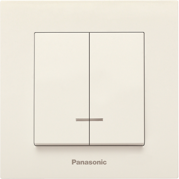 Karre Plus Beige Illuminated Two Gang Switch image 1