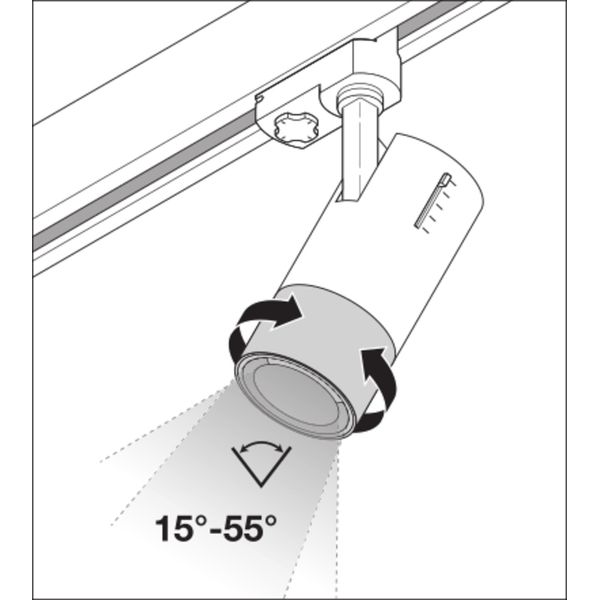 TRACKLIGHT SPOT ZOOM DIM D85 25 W 4000 K 97R BK image 18