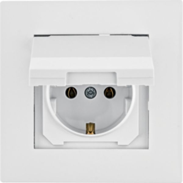 Schuko socket and IP44 Plate 1P - white image 1