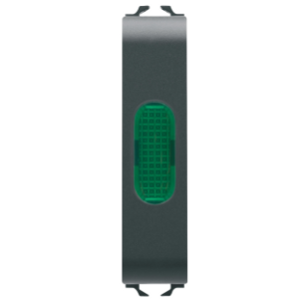 SINGLE INDICATOR LAMP - GREEN - 1/2 MODULE - SATIN BLACK - CHORUSMART image 1