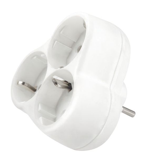 Accessories White Yonca Earthed Three Gang Plug Socket image 1