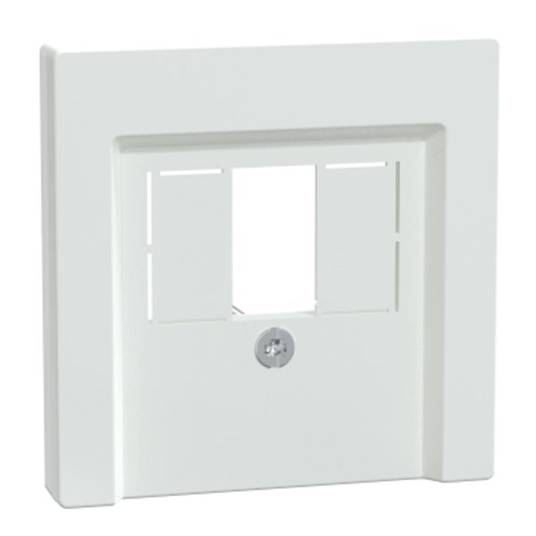 Central plate for TAE/Audio/USB, active white glossy, System M image 1