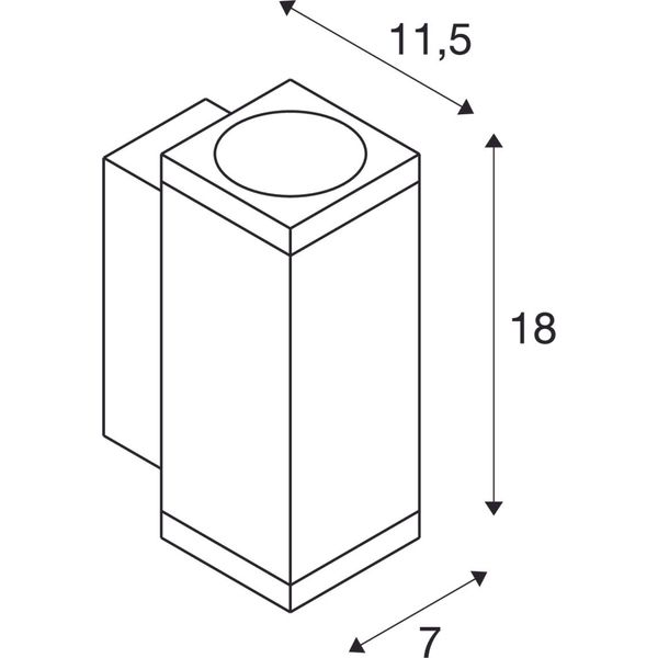 ENOLA UP/DOWN SQ S 7W 3000/4000K 230V LED IP65 anthracite image 2