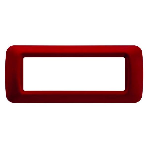 TOP SYSTEM PLATE - IN TECHNOPOLYMER GLOSS FINISHING - 6 GANG - CLASSIC BURGUNDY - SYSTEM image 2