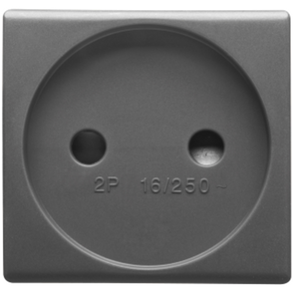 FRENCH STANDARD SOCKET-OUTLET 250V ac - 2P 16A - 2 MODULES - SYSTEM BLACK image 1