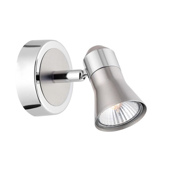 Satin Nickel   Chrome Aluminium  LED GU10 1x10 Watt 230 Volt   IP20 Bulb Excluded  D: 8 W: 11.5 H: 11 cm Rotating & Adjustable image 1