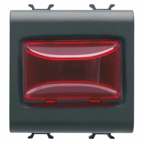 PROTRUDING INDICATOR LAMP - 12V ac/dc / 230V ac 50/60 Hz - RED - 2 MODULES - SATIN BLACK - CHORUSMART image 2