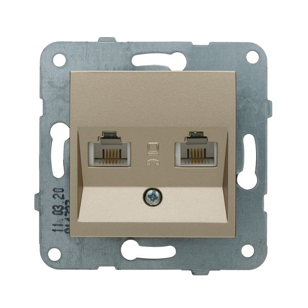 Novella-Trenda Bronze Data+Numerical Phone Socket (CAT6+CAT3) image 1