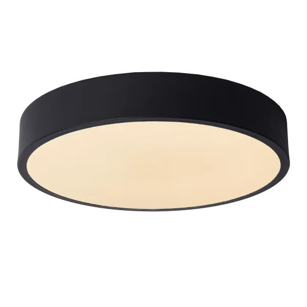 Lucide UNAR - Flush ceiling light - Ø 30 cm - LED Dim. - 1x18W 2700K - 3 StepDim - Black image 1