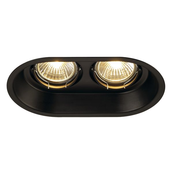 HORN 2 TURNO GU10 recessed, oval, matt black max. 2x 50W image 1