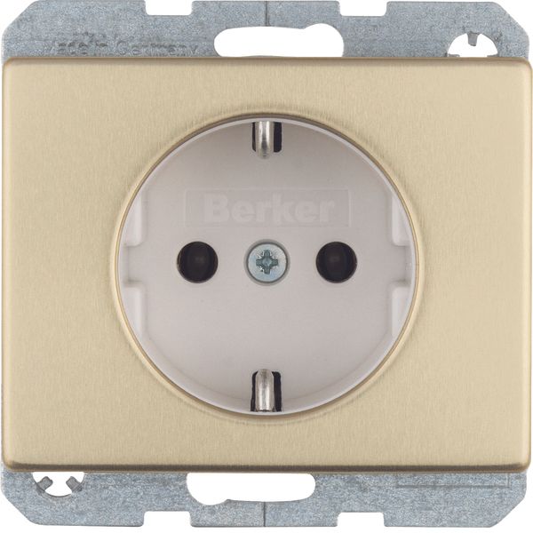 SCHUKO socket outlet, Arsys, gold, metal image 1