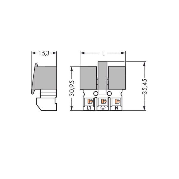 Power supply connector;without push-buttons;without snap-in mounting f image 2