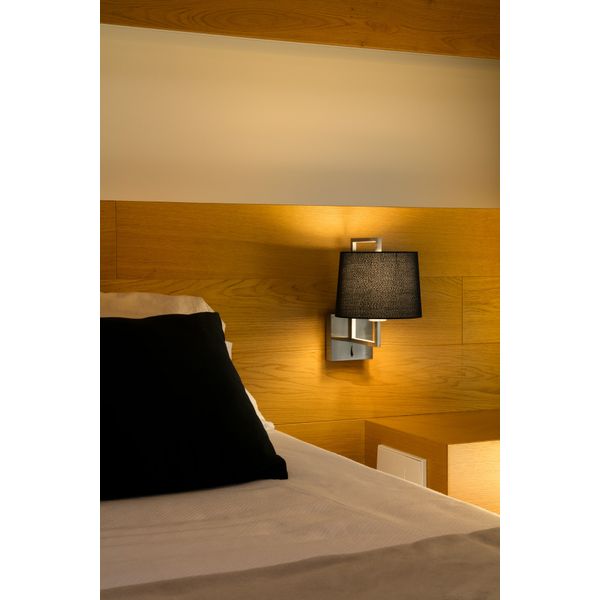 FRAME MATT NICKEL WALL LAMP BLACK LAMPSHADE Ø21 image 2