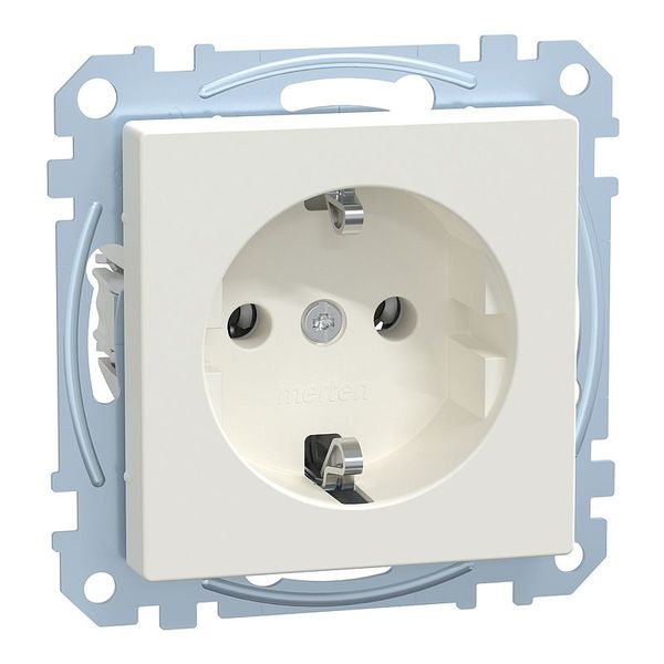 SCHUKO socket, plug-in terminals, polar white, system M image 1