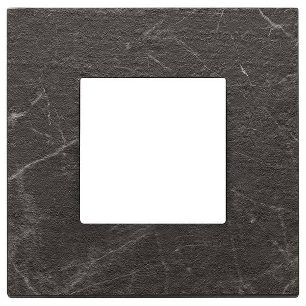 Plate 2M marbl.stoneware black Marquina image 1