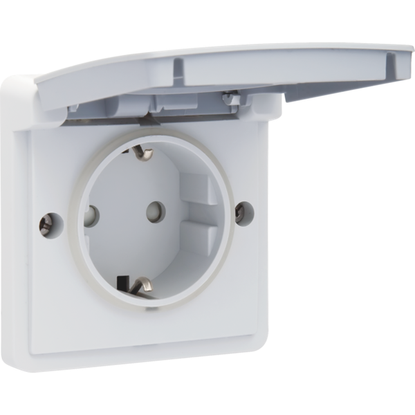 Splashproof socket outlet 16 A/250 Vac with side earthing, shutters an image 1