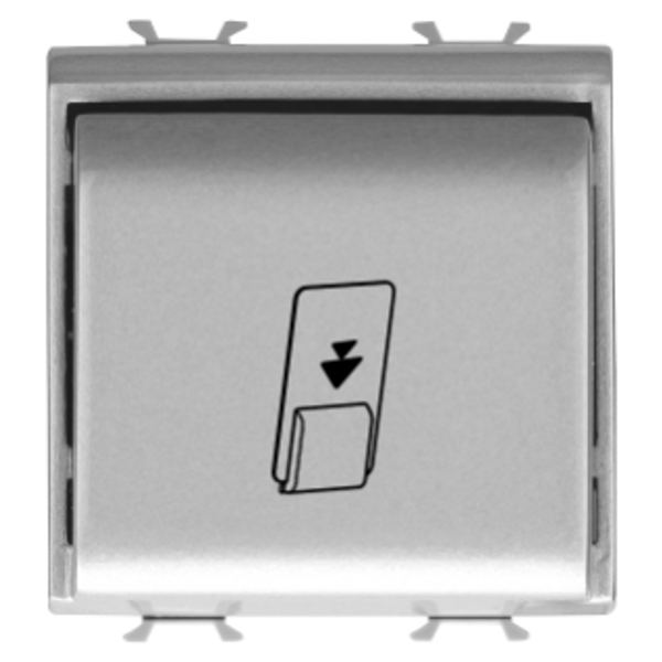 UNIVERSAL BADGE SWITCH - 1P NA 16AX - ILLUMINABLE - 2 MODULES - TITANIUM - CHORUSMART image 1