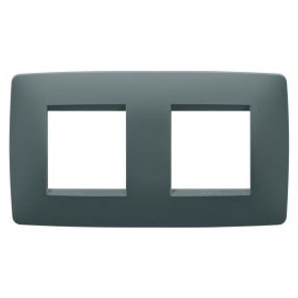 ONE INTERNATIONAL PLATE - IN PAINTED TECHNOPOLYMER - 2+2 MODULES HORIZONTAL - TEAL - CHORUSMART image 1