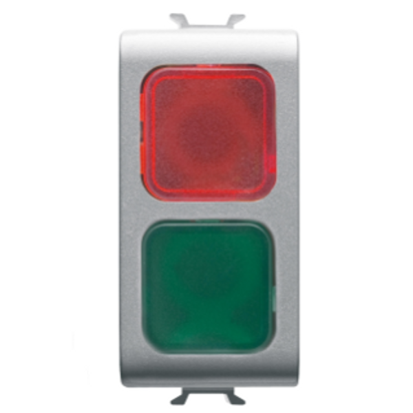 DOUBLE INDICATOR LAMP - RED/GREEN - 1 MODULE - TITANIUM - CHORUSMART image 1