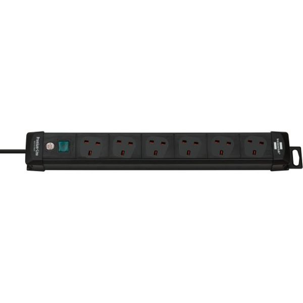 Premium-Line extension lead 6-way black 3m H05VV-F 3G1,25 with switch *GB* image 1