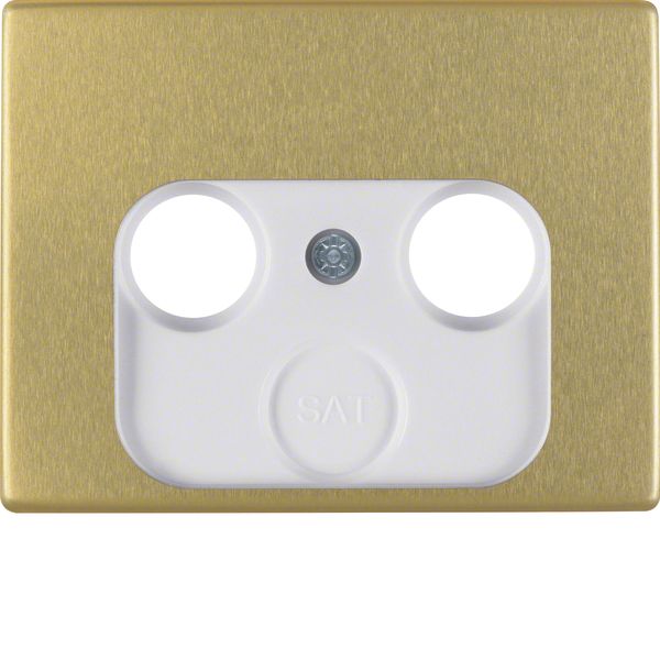 Centre plate for aerial socket 2- and 3-hole, Arsys, gold, metal image 1