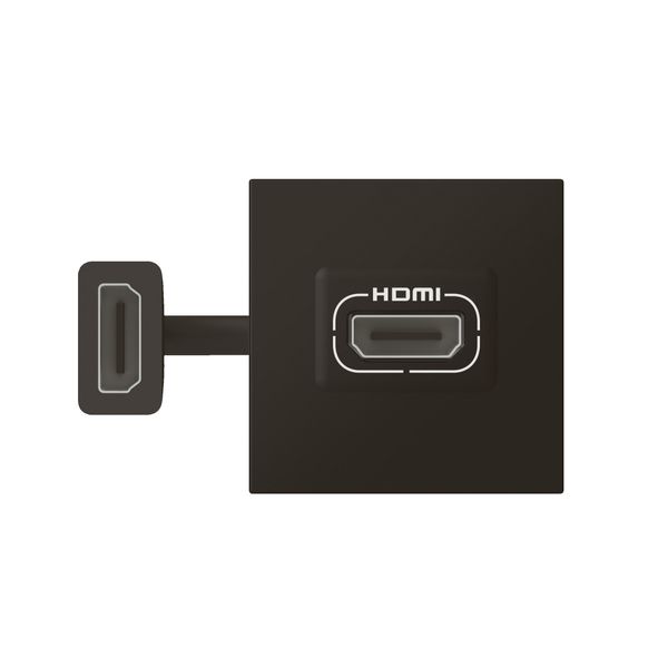 HDMI preterminated socket 2 modules mat black Mosaic image 3