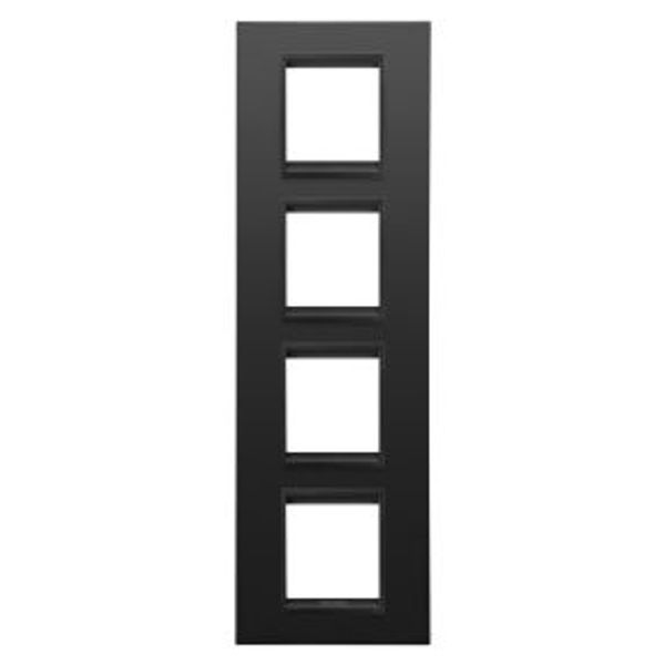 LUX INTERNATIONAL PLATE - IN METAL - 2+2+2+2 MODULES VERTICAL - MONOCHROME SATIN BLACK - CHORUSMART image 1