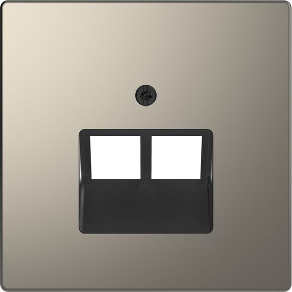 Central plate for RJ45 insert, 2-gang, nickel metallic, System Design image 3