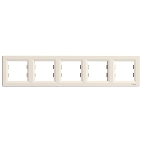 Asfora - horizontal 5-gang frame - cream image 2