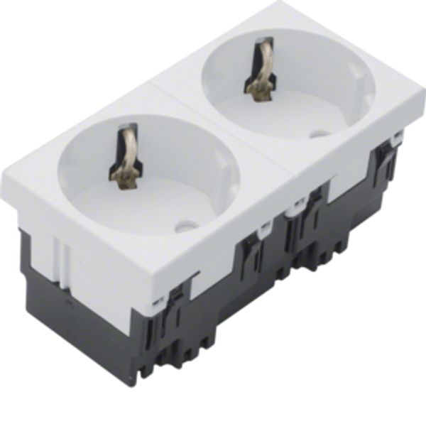 socket outlet 2-g Rastec 33° pure white image 1