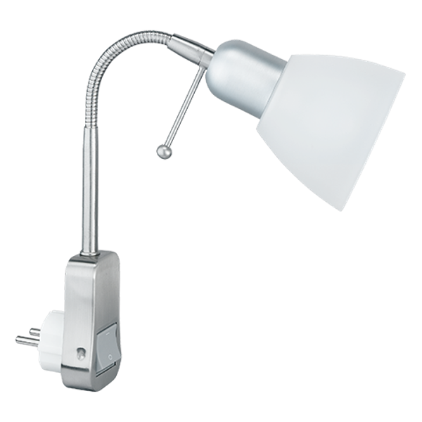 Ligara spotlight E14 with plug brushed steel image 1