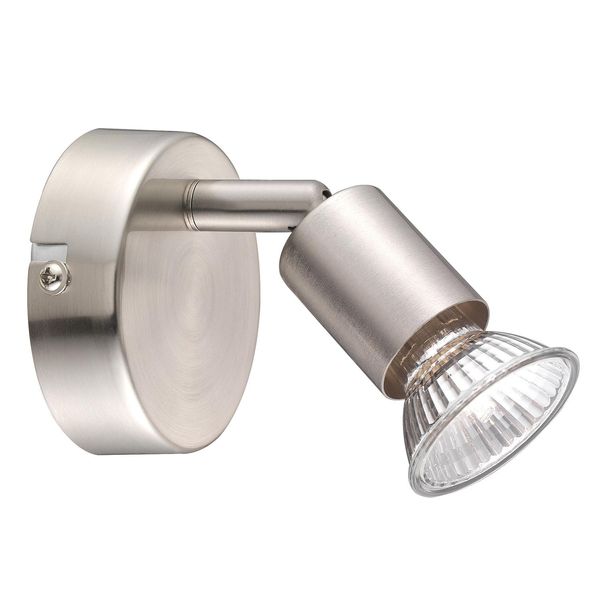 Satin Nickel Metal  LED GU10 1x10 Watt 230 Volt   IP20 Bulb Excluded  D: 8 W: 6.7 H: 10.9 cm Rotating & Adjustable image 1