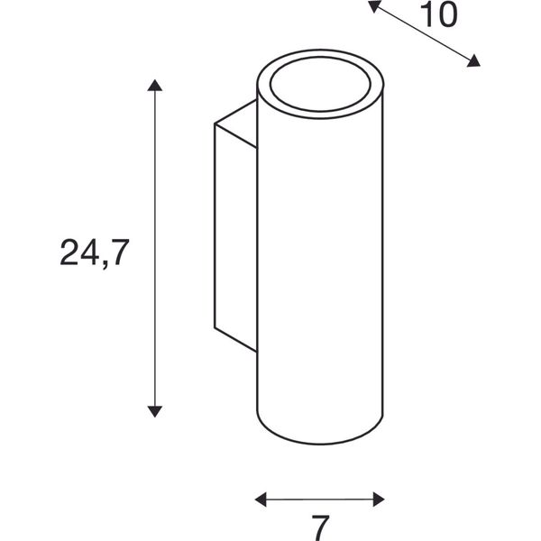 Plastra WALL LUMINAIRE Tube, 2xGU10, round, gypsum image 1